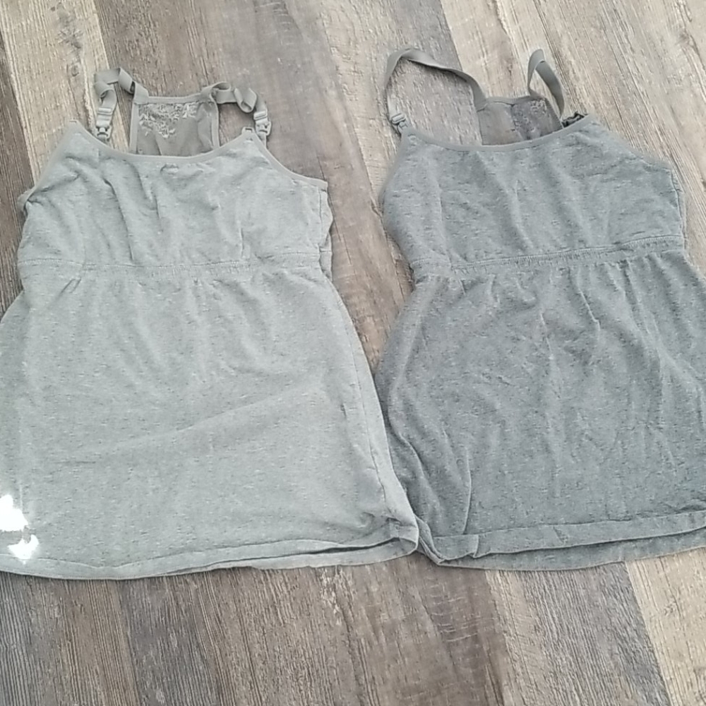 2 nursing loose fitting racer back tank tops